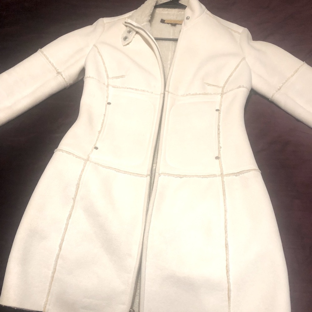Bebe faux fur white coat, Small